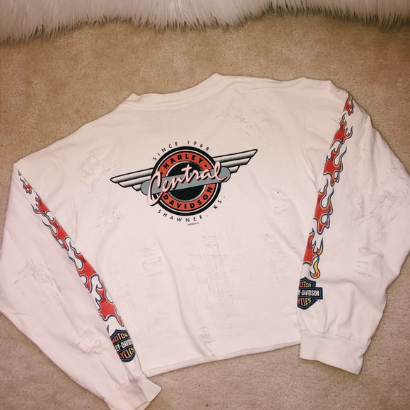 distressed and cropped harley davidson tshirt - Picture 2 of 4